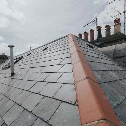 Slate roof replacement on a townhouse in Marylebone