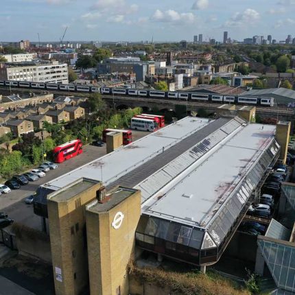 Robust commercial flat roof replacement completed at a Hackney bus depot, installed with structural precision by our dedicated london roofing project management team.