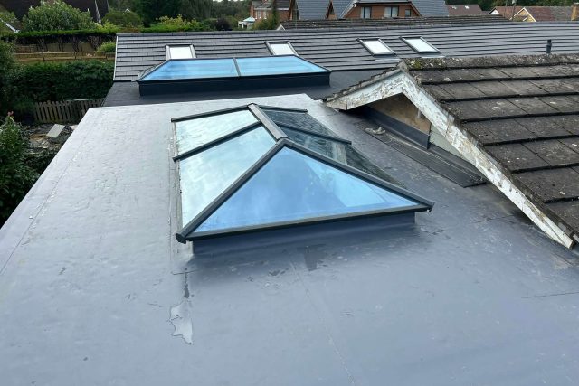 Single Ply IKO Polymeric Flat Roof Richmond Surrey Greater London Roofer near me London Refurbishment Building Regulation
