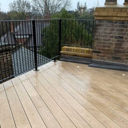 Single-ply membrane waterproofing installed on a corporate rooftop terrace by our flat roofer team in Hammersmith.