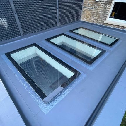 Completed flat roof refurbishment providing long-lasting weather protection in North West London.
