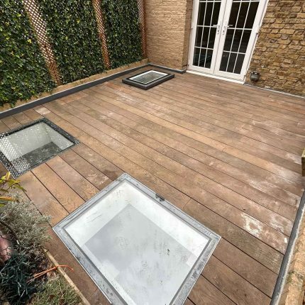 Warm deck flat roofing, skylight upstands, and timber roof terraces by our flat roofer in Weybridge, Surrey KT13.