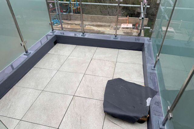Modern roof terrace conversion and complete flat roof refurbishment in Battersea, London.