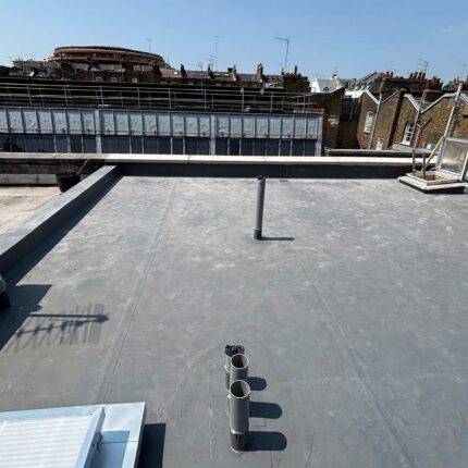Flat roofer in Chelsea London roof repair specialist contractor, this project involves the installation of a high-performance roofing system.