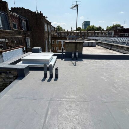 Flat roofer in Chelsea London roof repair specialist contractor, this project involves the installation of a high-performance roofing system.